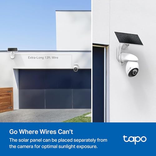 Tapo 4K Solar-Powered Outdoor Camera Wireless, 360° View, No Monthly Fee, Person/Vehicle Detection, 24/7 Time-Lapse Capture, Starlight Color Night Vision, SD/Cloud Storage, Works w/Alexa & Google Home