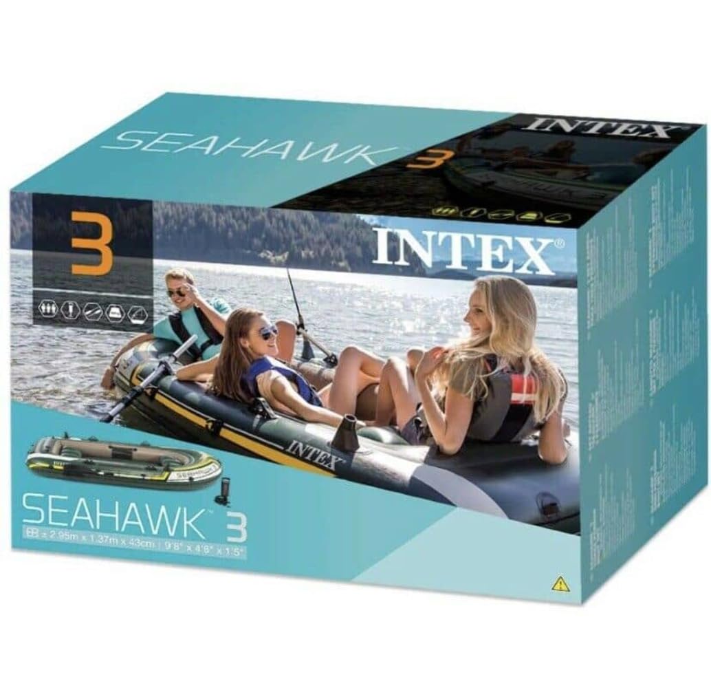 Intex Seahawk 3 Schlauchboot, für 3 Personen, inklusive Paddel, Grün