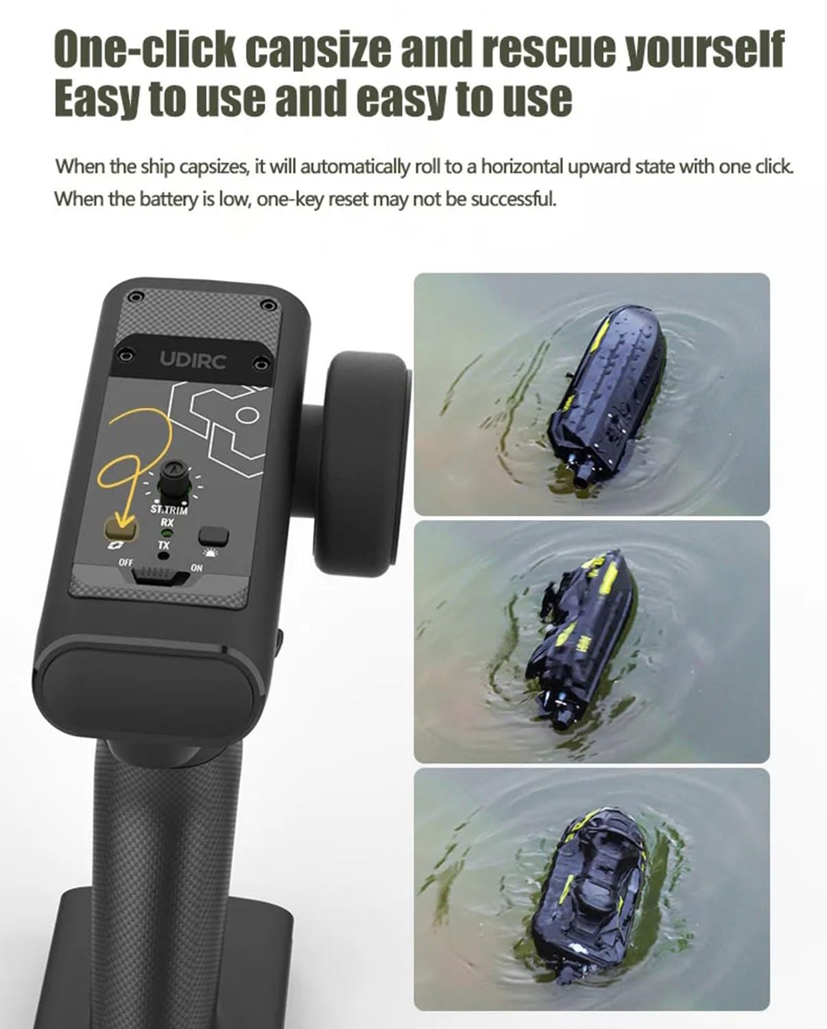 captainrc RC Jet Boot, bürstenlos, 25+ KPH, für Seen und Flüsse, mit 2 Akkus