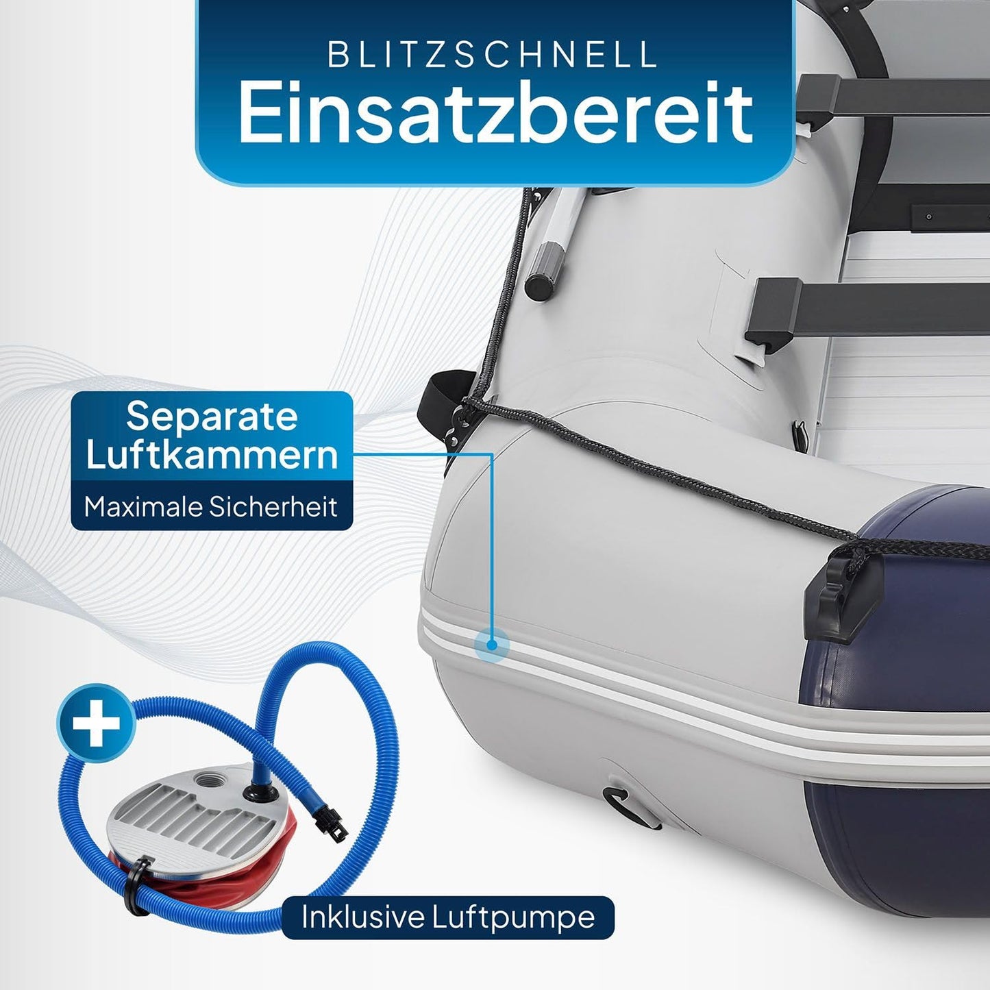 ArtSport Schlauchboot mit Aluboden, 3,80 m, für 6 Personen