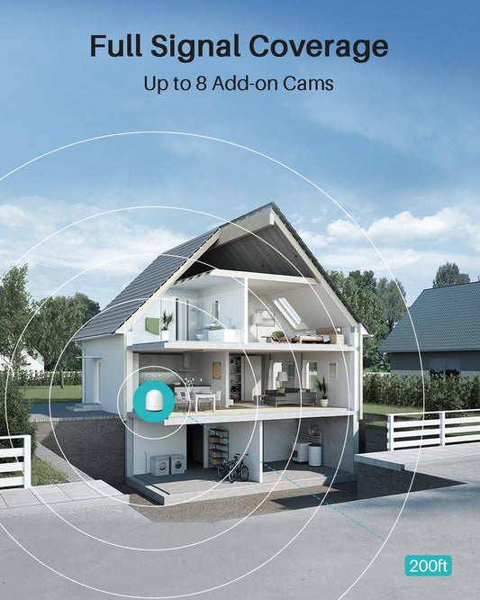 WUUK 2K Security Camera Wireless Outdoor System, 32GB Storage, No Monthly Fee, Camera Surveillance with 240 Days Battery Life, Compatible with Alexa & Google, Base Station + 2-Camera Kit