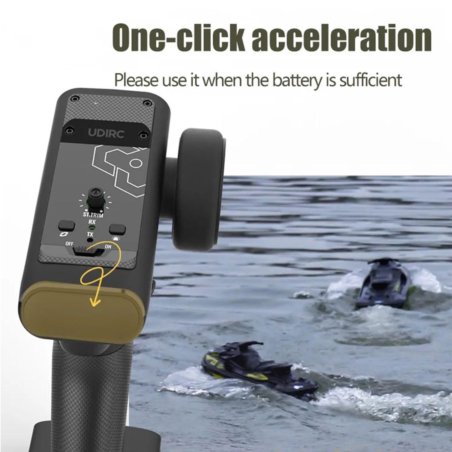 captainrc RC Jet Boot, bürstenlos, 25+ KPH, für Seen und Flüsse, mit 2 Akkus