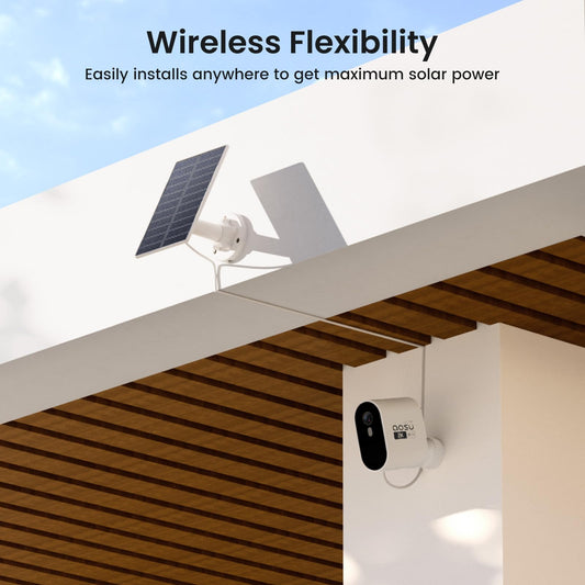 AOSU Solar Security Cameras Wireless Outdoor -Camera Surveillance for Home Security System, 166° Wide View, 32GB aosuBase, Support 2.4G/5G WiFi, 2K Night Vision, 4-Cam Kit, SolarCam Pro System