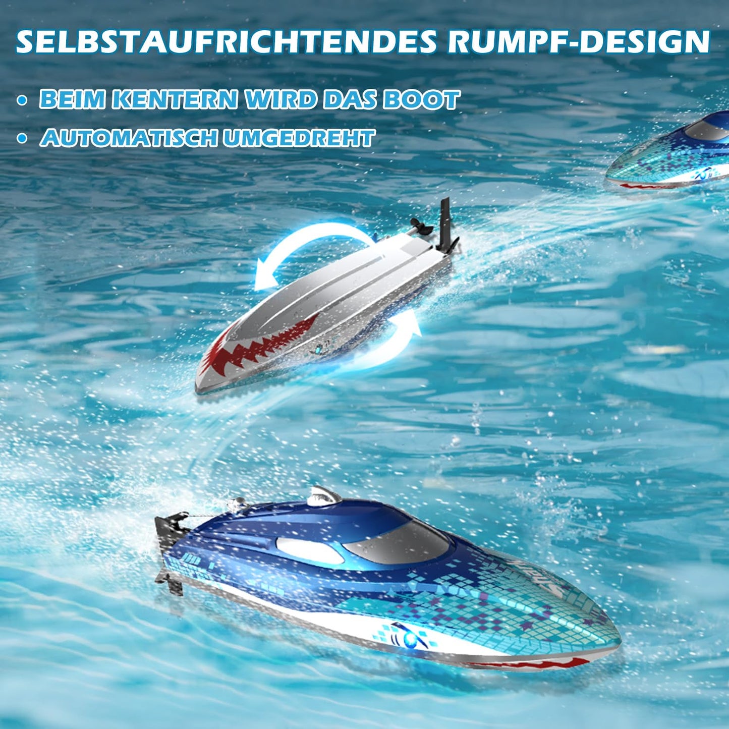 DEERC Haiboot RC Boot, 20+ km/h, mit LED-Licht, für Kinder ab 8 Jahre