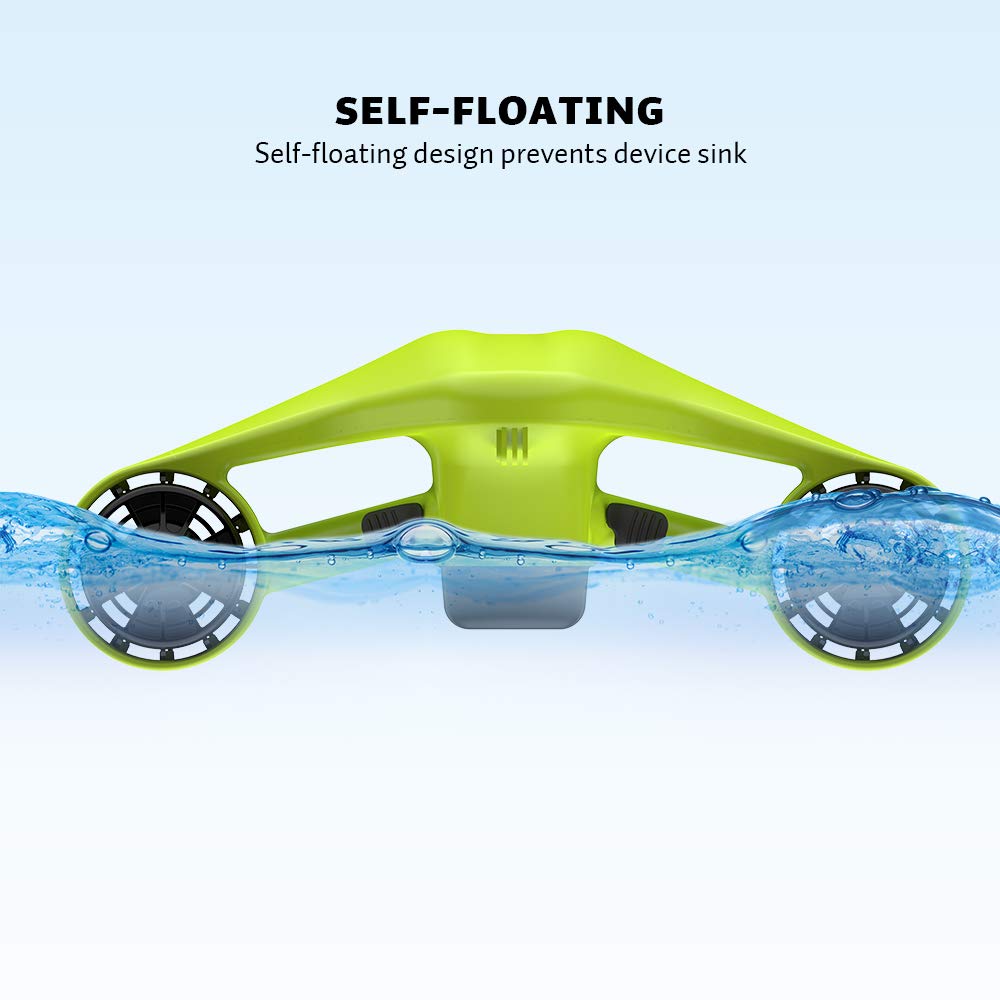 Asiwo Unterwasserscooter, Doppelmotor, mit Action-Kamera-Halterung, Grün