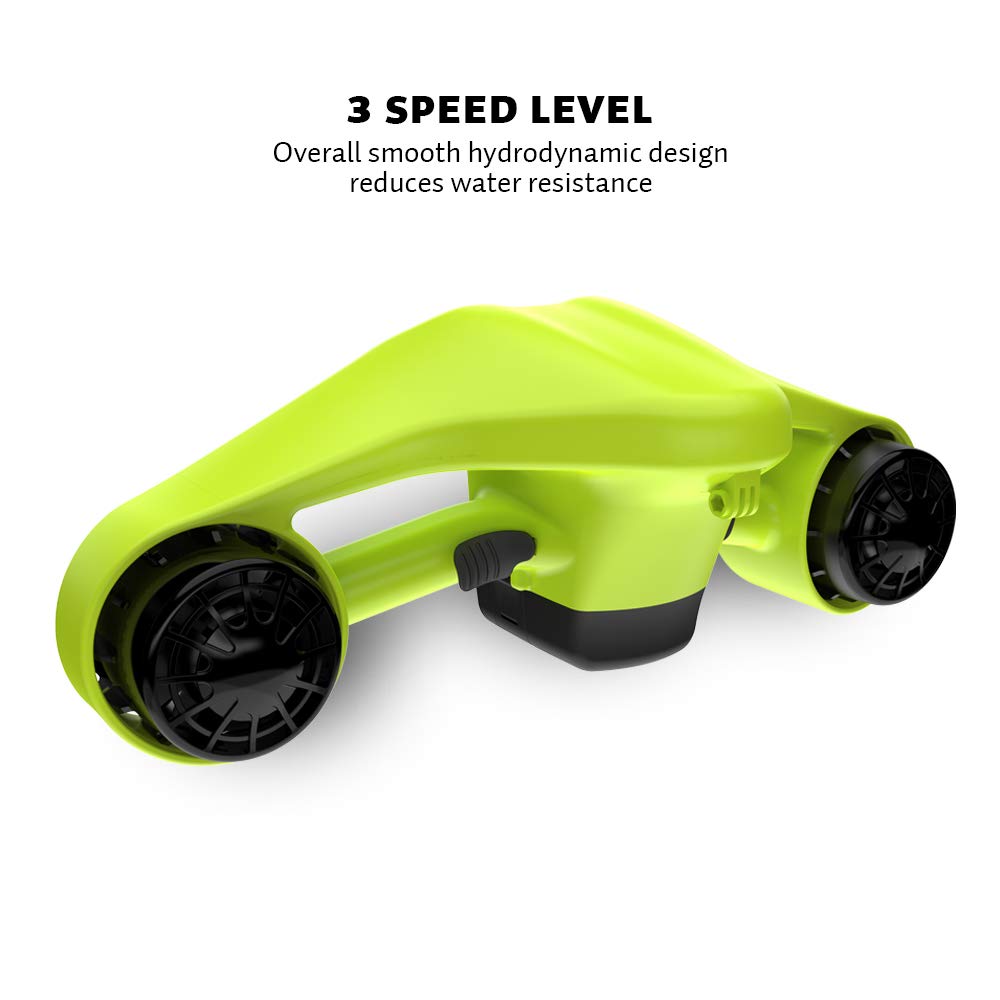 Asiwo Unterwasserscooter, Doppelmotor, mit Action-Kamera-Halterung, Grün