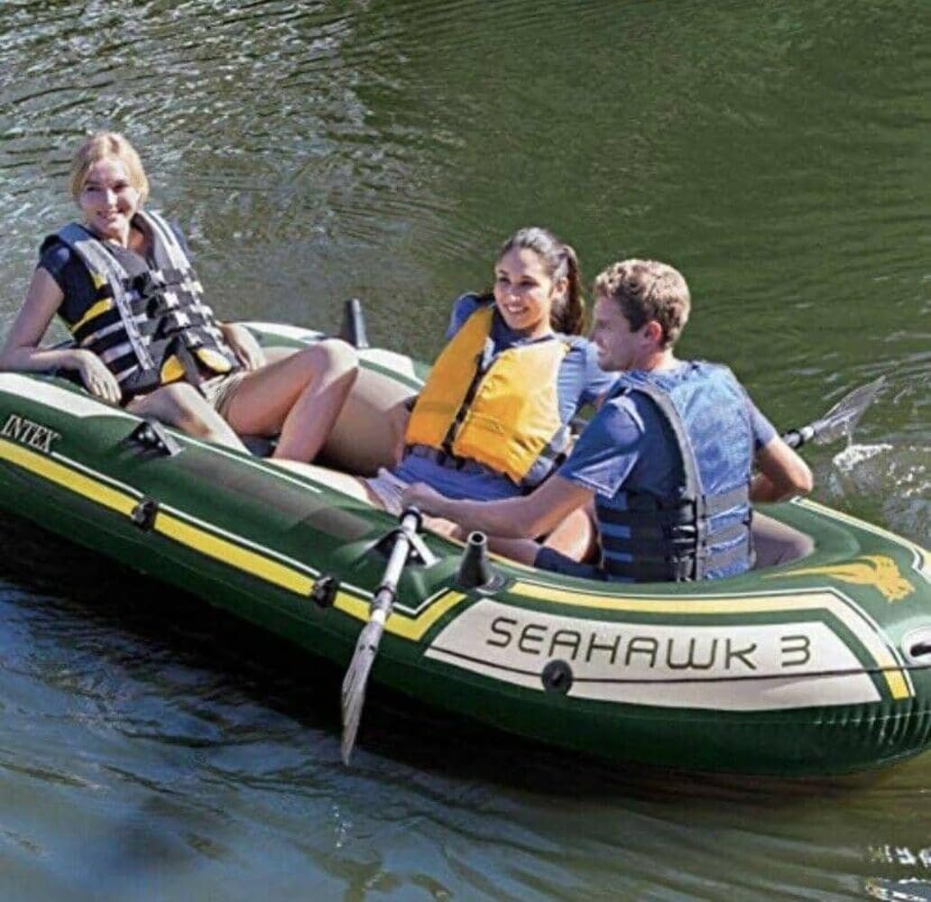 Intex Seahawk 3 Schlauchboot, für 3 Personen, inklusive Paddel, Grün