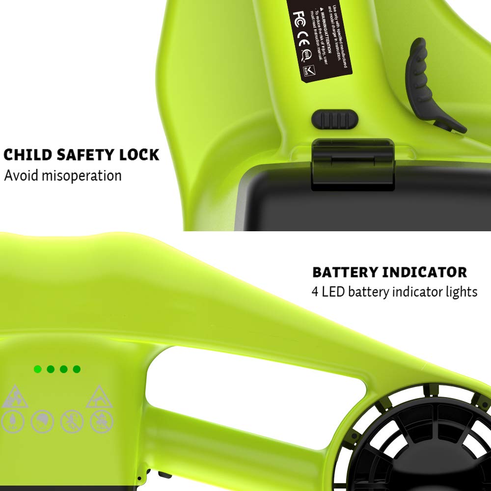 Asiwo Unterwasserscooter, Doppelmotor, mit Action-Kamera-Halterung, Grün