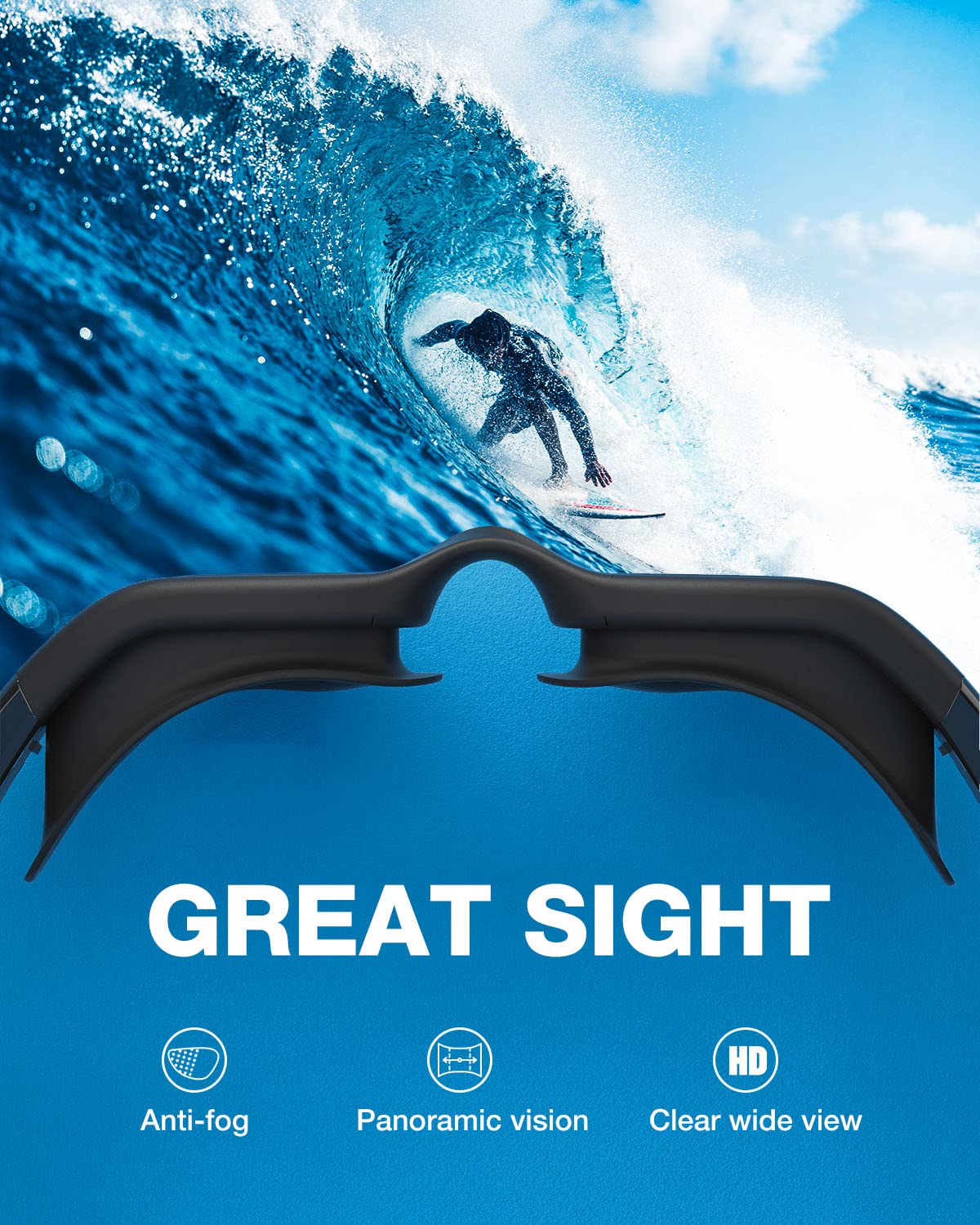 ZIONOR G1 Schwimmbrille, polarisiert, Anti-Nebel, UV-Schutz, für Erwachsene