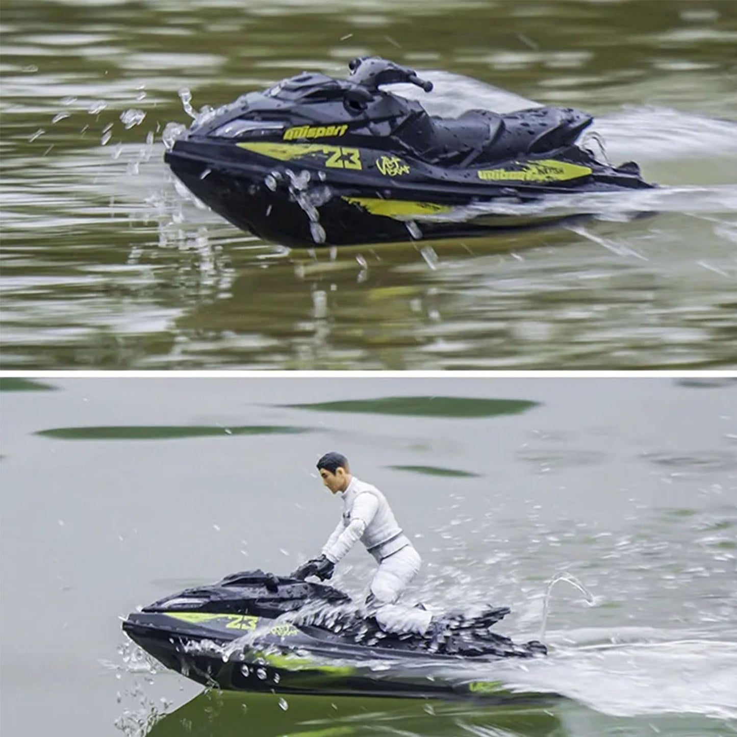 captainrc RC Jet Boot, bürstenlos, 25+ KPH, für Seen und Flüsse, mit 2 Akkus
