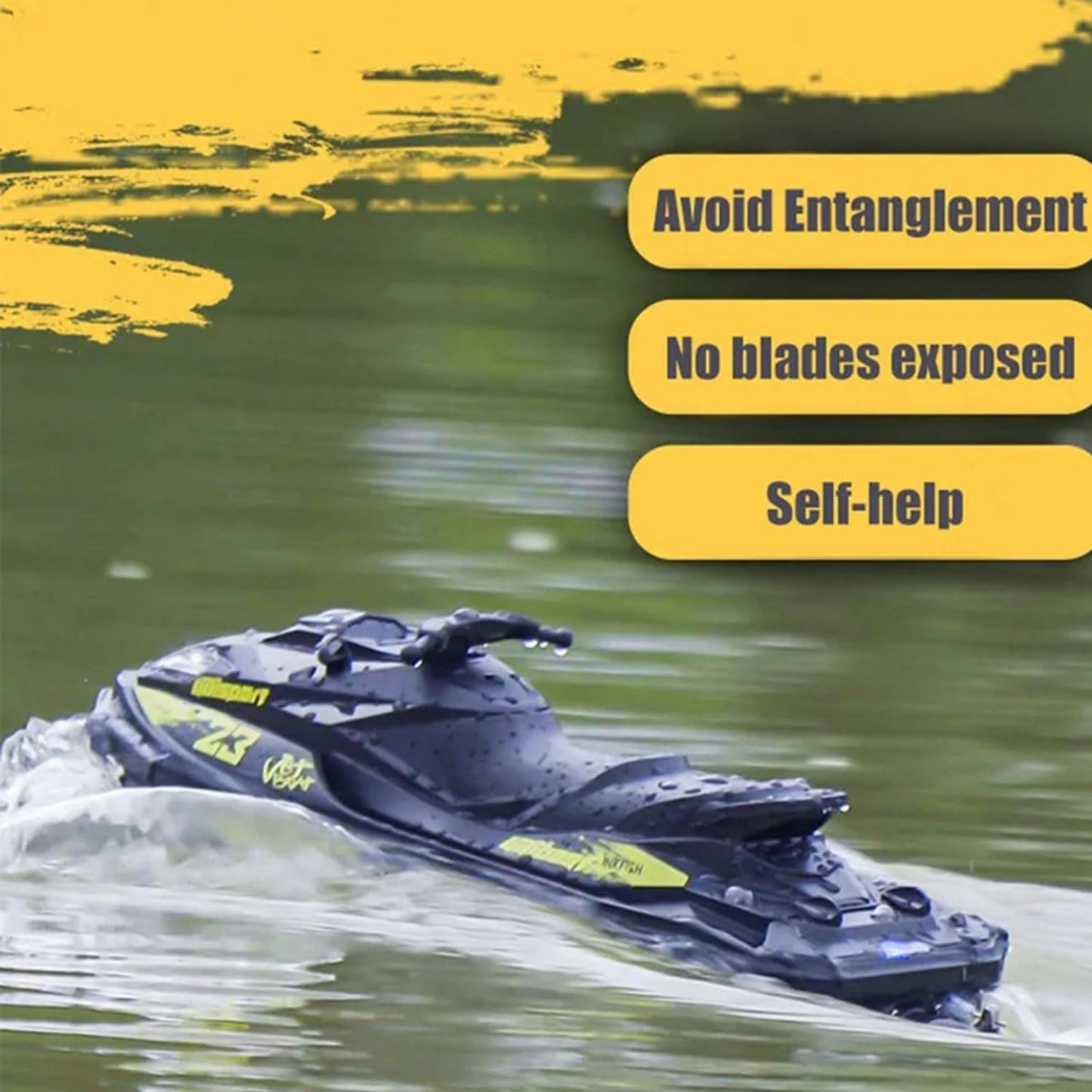 captainrc RC Jet Boot, bürstenlos, 25+ KPH, für Seen und Flüsse, mit 2 Akkus