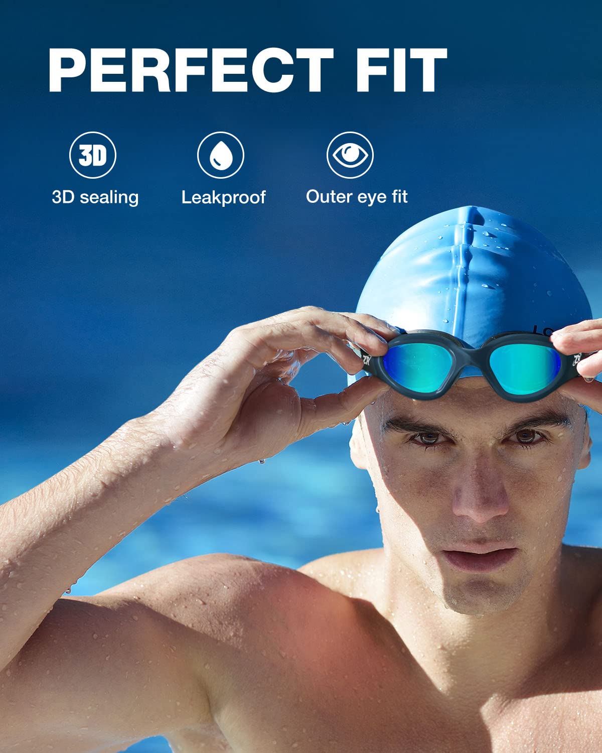 ZIONOR G1 Schwimmbrille, polarisiert, Anti-Nebel, UV-Schutz, für Erwachsene