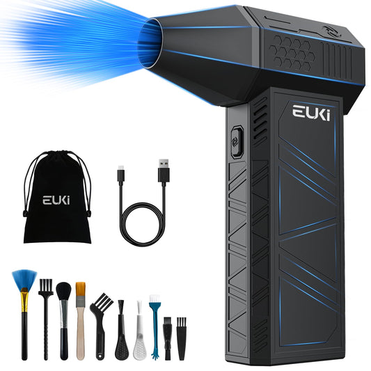 EUKI Elektrischer Druckluft-Duster, 150000 U/min, 6000mAh Akku, für PC-Reinigung